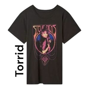 New! Stevie Nicks Classic Fit Cotton Roll Sleeve Tee Sz 1X